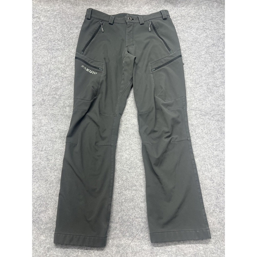 KUIU Guide Pants Mens 36x33* Gray Softshell Fleece Lined Snow Hunting Hiking